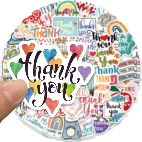 💐 50 Rare Assorted “Thank You” Stickers 💐 - Picture 4 of 9